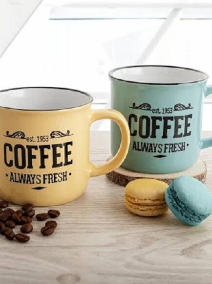 TAZA MUG CERMICA COFFEE ALWAYS FRESH DIFERENTES COLORES 330 ML 1 UD (CHINA)