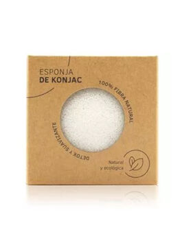 ESPONJA FACIAL DE KONJAC NATURAL BLANCA PARA TODO TIPO DE PIEL 1 UD. (CHINA)