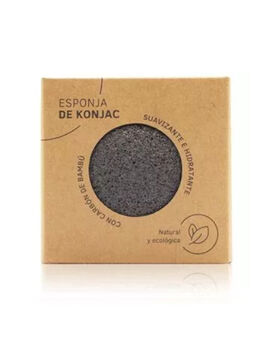 ESPONJA FACIAL DE KONJAC  CARBÓN ACTIVO PARA PIELES MIXTAS Y GRASAS 1 UD. (CHINA)