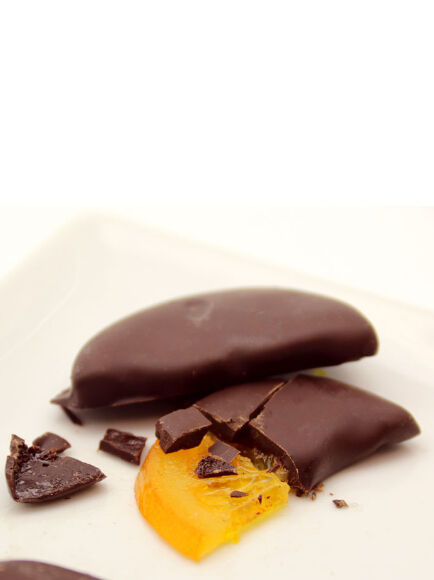 MEDIAS LUNAS DE NARANJA CON CHOCOLATE NEGRO (TORRENTE)