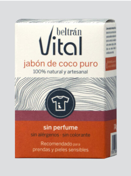 PASTILLA DE JABÓN VITAL DE COCO PURO 240 GR (CASTELLÓN) BELTRAN