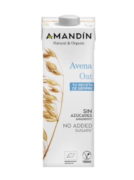 BEBIDA DE AVENA SIN AZÚCAR AÑADIDO 1 L PACK 6 UD. (TARRAGONA) AMANDÍN - ECO