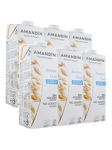 BEBIDA DE AVENA SIN AZÚCAR AÑADIDO 1 L PACK 6 UD. (TARRAGONA) AMANDÍN - ECO